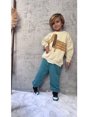 Cg Kids Dog Temalı Mükemmel Baskı Renk Kalitesi Erkek Çocuk 3 Iplik Alt Üst Takım