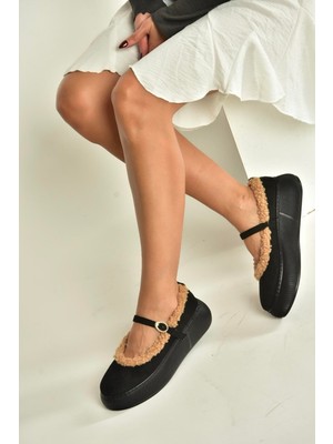 Fox Shoes V811269502 Siyah Süet Içi Kürklü Günlük Kadın Ayakkabı