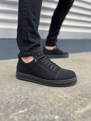 Joy Ayakkabı JY152 Cool Bağcıklı Süet Erkek Günlük Spor Klasik Ayakkabı Sst - Siyah