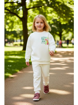 PayBuy Kız Çocuk Pamuklu Örme Tropikal Baskılı Rahat Günlük Takım Kaliteli Şık Rahat