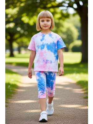 PayBuy Kız Çocuk Pamuklu Batik Örme T Shirt ve Tayt Takımı Kaliteli Şık Rahat  Günlük