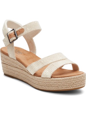 Kadın Sandalet 10020749 10020758 Toms Audrey Metallic Linen Stripe