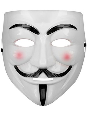 Bsre Beyaz Pembe Yanaklı V For Vendetta Maskesi