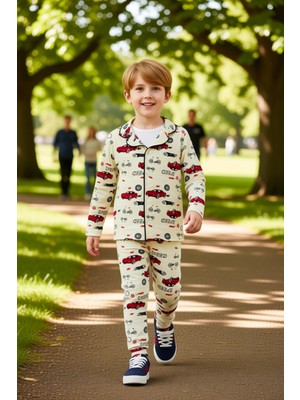 PayBuy Erkek Çocuk Baskılı Uzun Kollu Pijama Takımı Konforlu Geceler Için Ideal Seçim Kaliteli Şık