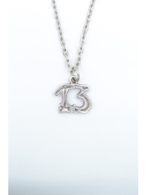 IDR 13 Yazılı Gümüş Kaplama Düz Zincir Kolye