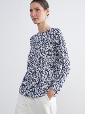 LC Waikiki Yeni Sezon Bisiklet Yaka Desenli BLUZ_8684691032186