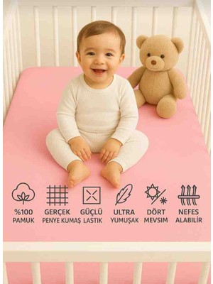 Vellista Home Collection %100 Pamuklu Lastikli Penye Bebek Çarşafı 60×120 70×110 70×120 70×130 70×140
