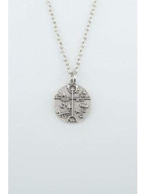 IDR Kam - Şaman Davulu Gümüş Kaplama Düz Zincir Kolye