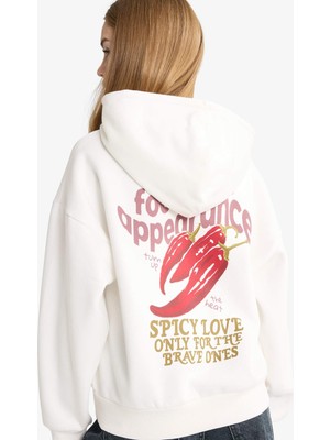 DeFacto Oversize Geniş Kalıp Kapüşonlu Sırt Baskılı Sweatshirt G3878AX25WN