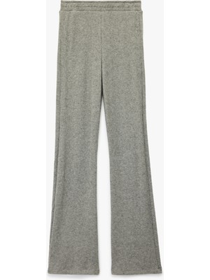 Koton Beli Lastikli Düz Bol Paça Dokulu Pantolon