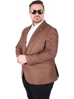 Starbattal Erkek Büyük Beden 4 Drop Blazer Oskar Ceket 500607 Taba
