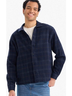 DeFacto Boxy Fit Kareli Flanel Uzun Kollu Gömlek G4726AX25WN