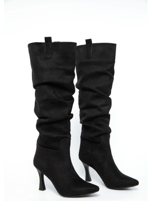 Ventes Bilek Büzgülü Ince Topuklu Kadın Çizme 5038511-Z