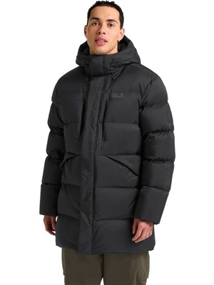 Jack Wolfskin Icy Hill Coat M Rds Erkek Siyah Outdoor Ceketi