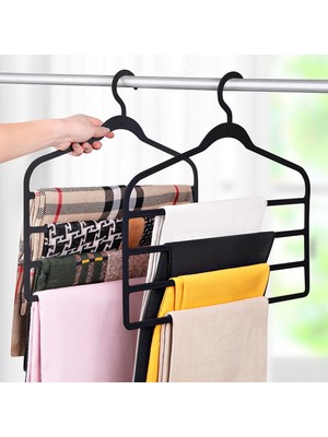 Matmel Dört Katlı Pantolon ve Elbise Askısı - Asorti