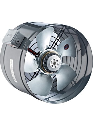 Ayas Havalandırma Ayas 25 cm Çap YBA-250-2K-M 2750 D/d 220/230 Volt Monofaze Yuvarlak Kanal Tipi Aksiyel Fan