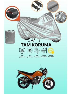 Dokaca Gri Arka Çanta Uyumlu Mondial 150 Mc Uyumlu Motor Brandası, Koruyucu Örtü