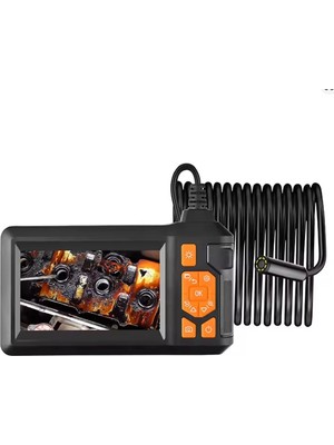 Mena Rise Ekranlı 3 Kameralı 10 mt Hafıza Kart Destekli Sert Kablo Yılan Endoskop Kamera 8 mm 4.3 Inc ( Lisinya )