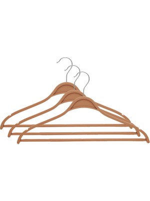 Matmel 3'lü Ahşap Görünümlü Elbise Askısı