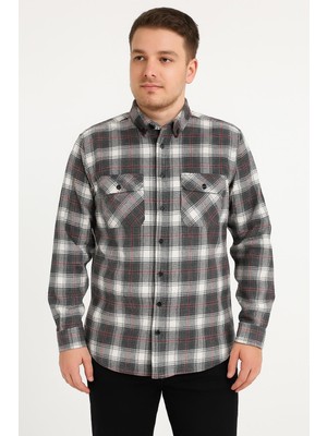 Lugon Kaşmir Büyük Beden Klasik Çift Cepli Erkek Gömlek - 7394