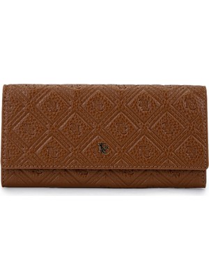 Tamer Tanca Kadın Hakiki Deri Taba Cüzdan Cuzdan 1155 108 Bn Czdn SK25-26 Taba Fltr Bsk