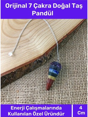 Enenstyle Fashıon Boutıque Premium Özel Tasarım  7 Çakra Doğal Taş Stres Şans Enerji Çakra Pandül Sarkaç Çok Renkli