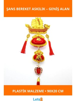Letsii Şans ve Bereket Temalı Dekoratif Plastik Askılık 90X20 cm