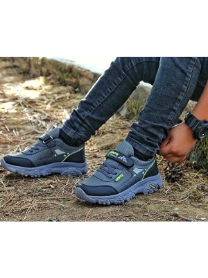 Adımist Çocuk Unisex Spor  Microlight Taban Su Itici Kumaş Cırtlı Trekking Ayakkabı