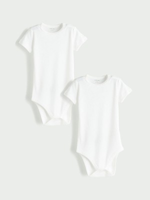 LC Waikiki Cey Yeni Sezon Organik Kumaş Kız Bebek Çıtçıtlı Bodysuit 2'LI_8684684451604