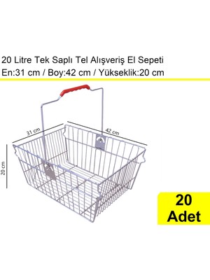 Akdenizpos Tel Market Alışveriş El Sepeti 20 Litre 20 Adet