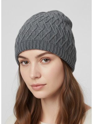 Balkonda Klasik Bere Polar Astarlı Soğuktan Koruyucu Soft Dokuma Unisex Gri
