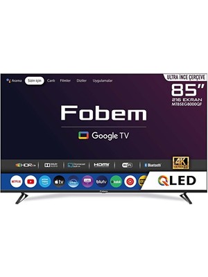Fobem MT85EG8000QF 85’’ 216 Ekran Uydu Alıcılı 4K Ultra HD QLED Google TV