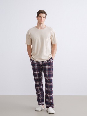 LC Waikiki Artı Yeni Sezon Kalın Ekose Erkek Pijama ALT_8684686606347