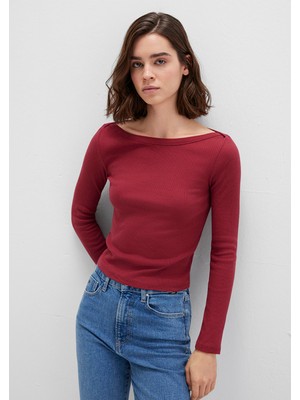 Mavi Uzun Kollu Kırmızı Basic Tişört 1613622-70430