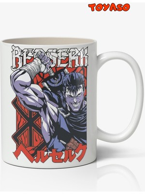 Toyaso Berserk Guts Anime Temalı Beyaz Kupa Bardak Sevgiliye Arkadaşa Hediye