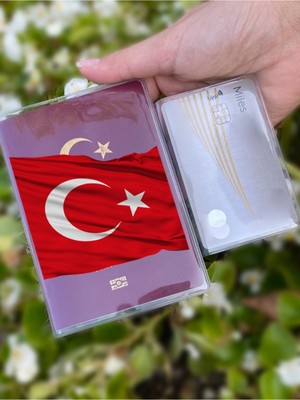 Nurdic Al Bayrak Desenli Universal Şeffaf Pasaport Kılıfı Model Tüm Ülke Pasaportlarına Uygun