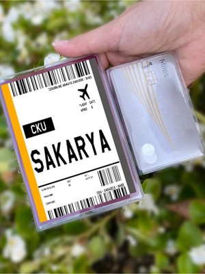 Nurdic Uçak Bileti Sakarya Desenli Universal Şeffaf Pasaport Kılıfı Model Tüm Ülke Pasaportlarına Uygun