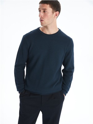 LC Waikiki Artı Yeni Sezon Bisiklet Yaka Kareli Erkek Triko KAZAK_8684685313932