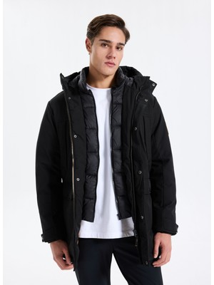 Jack & Jones Siyah Erkek Mont 12279243_JJFINN Softshell Parka