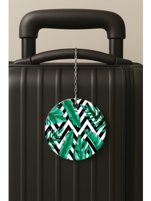 Nurdic Kore Bahçesi Desenli Uv Baskılı Pleksi Bavul Etiketi Seyahat Tatil Valiz Etiketi