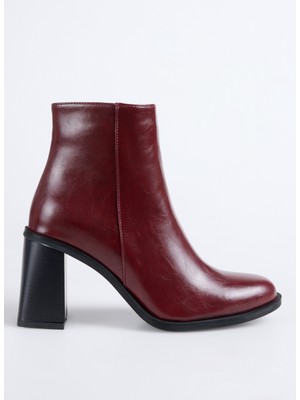 Fabrika Bordo Kadın Topuklu Bot Block-Bella