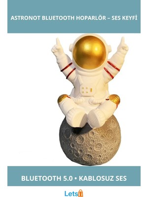 Letsii Polyester Astronot Kablosuz Bluetooth Hoparlör