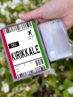 Nurdic Uçak Bileti Kırıkkale Desenli Universal Şeffaf Pasaport Kılıfı Model Tüm Ülke Pasaportlarına Uygun