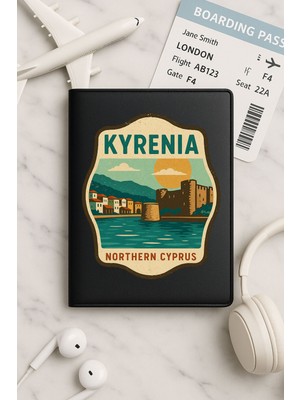 Nurdic Tüm Ülke Pasaportları Için Siyah Vinleks Deri Pasaport Kılıfı Kabı Kıbrıs