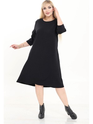 Modayız Kışlık Büyük Beden A Line Esnek Elbise 44C-2730