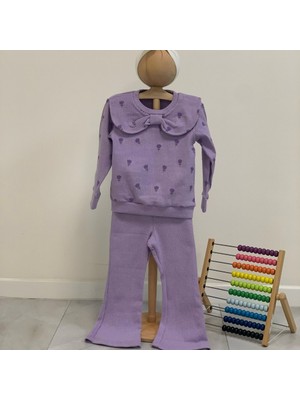 Dereff Mor Fiyonklu Bebe Yakalı Raporlu Takım