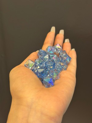 Gönülden Tasarım 25 Adet Kristal Küp Plastik Boncuk Set 1 cm