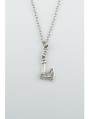 IDR Viking Balta Gümüş Kaplama Düz Zincir Kolye