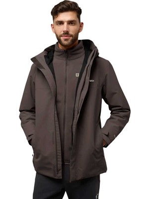 Jack Wolfskin Altenberg 3in1 Erkek Kahverengi Outdoor Ceketi
