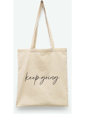 Tuffy Design Keep Going Baskılı Tote Bez Alışveriş Çantası
